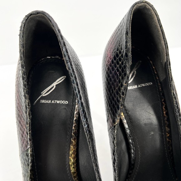 BRIAN ATWOOD Shoes Womens 9.5 Iridescent Ferguson Metallic Snake Platform Pump - Picture 8 of 12
